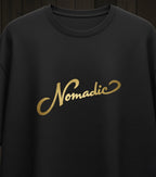 Nomadic Luxe Script Tee – Black & Gold Edition