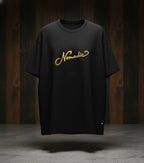 Nomadic Luxe Script Tee – Black & Gold Edition