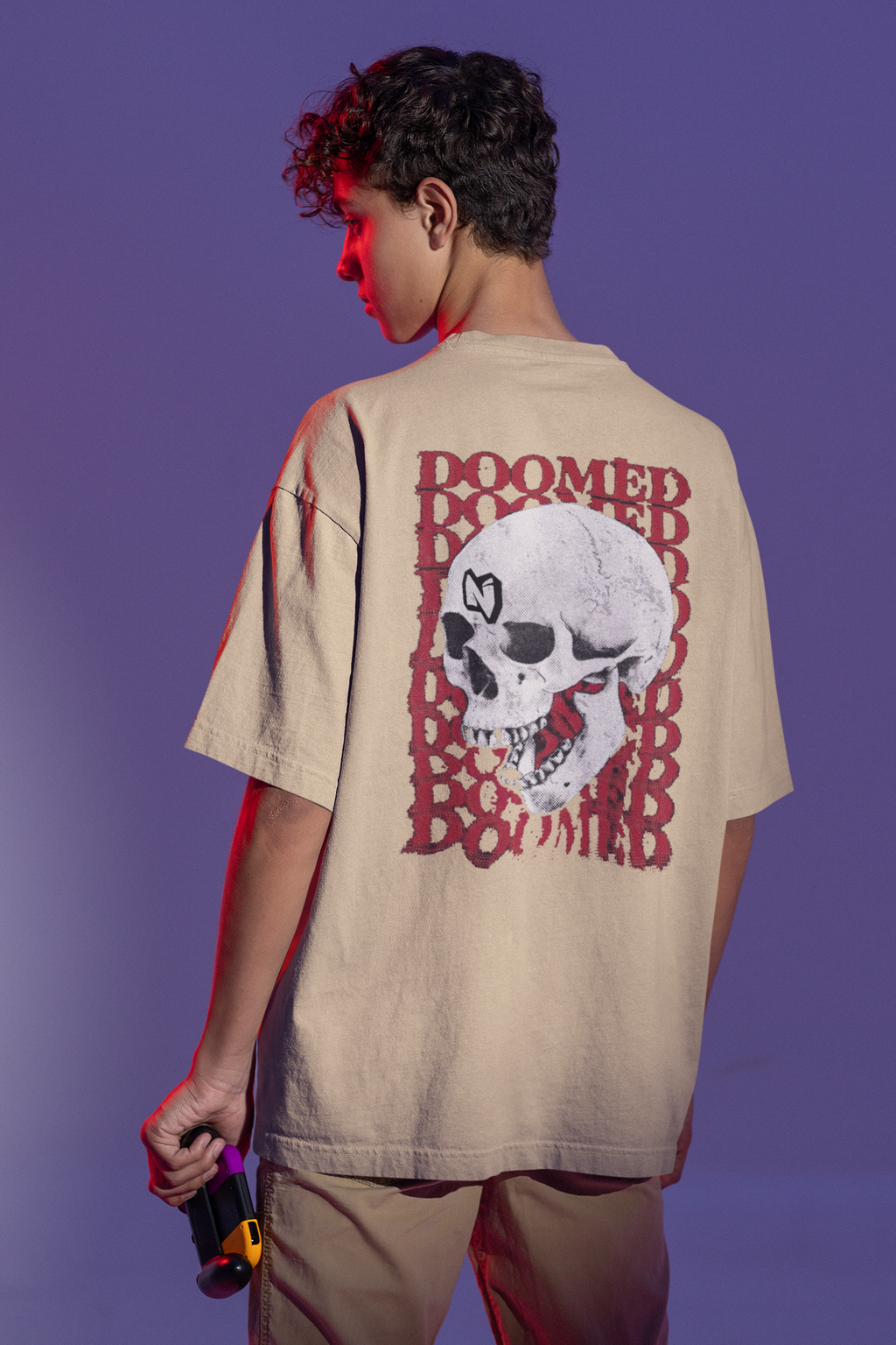 Doomed Skull Oversized Tee