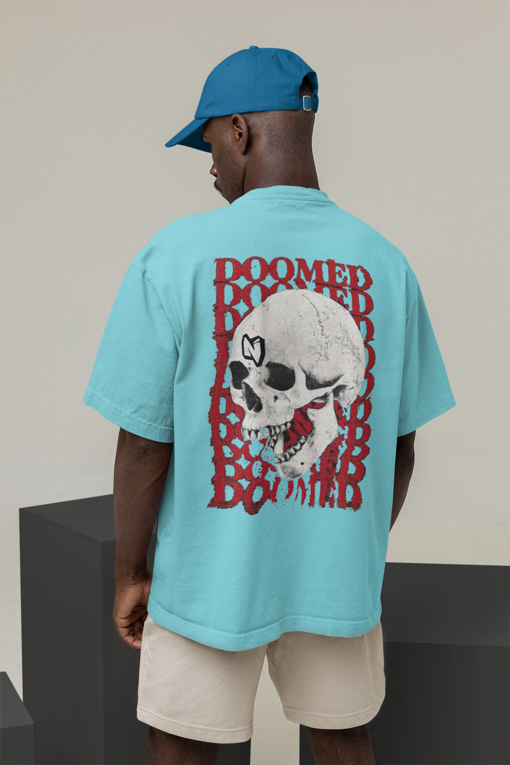 Doomed Skull Oversized Tee