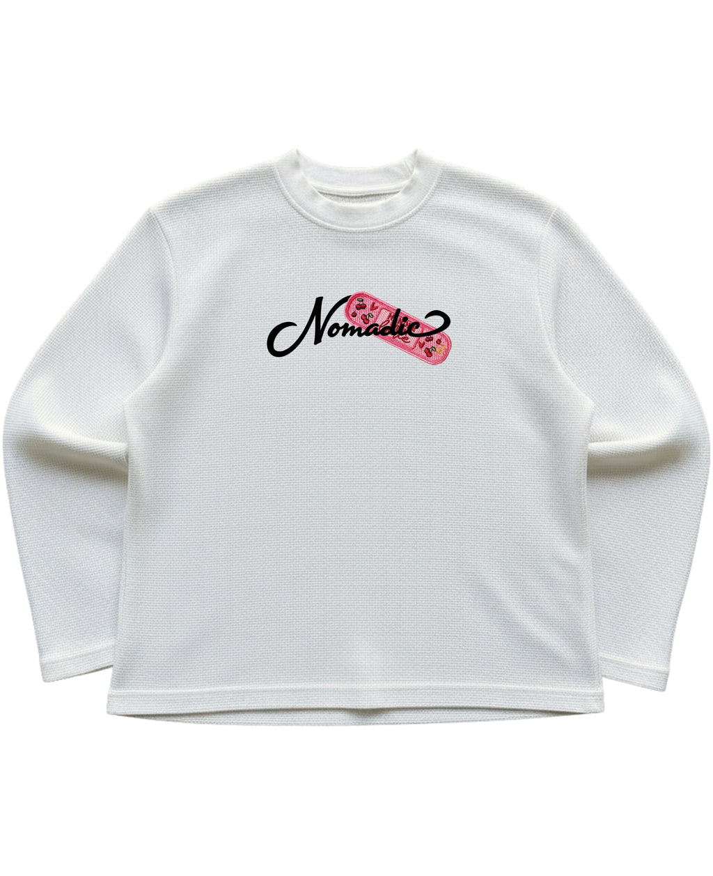 Off-white waffle knit oversized full-sleeve Front Design