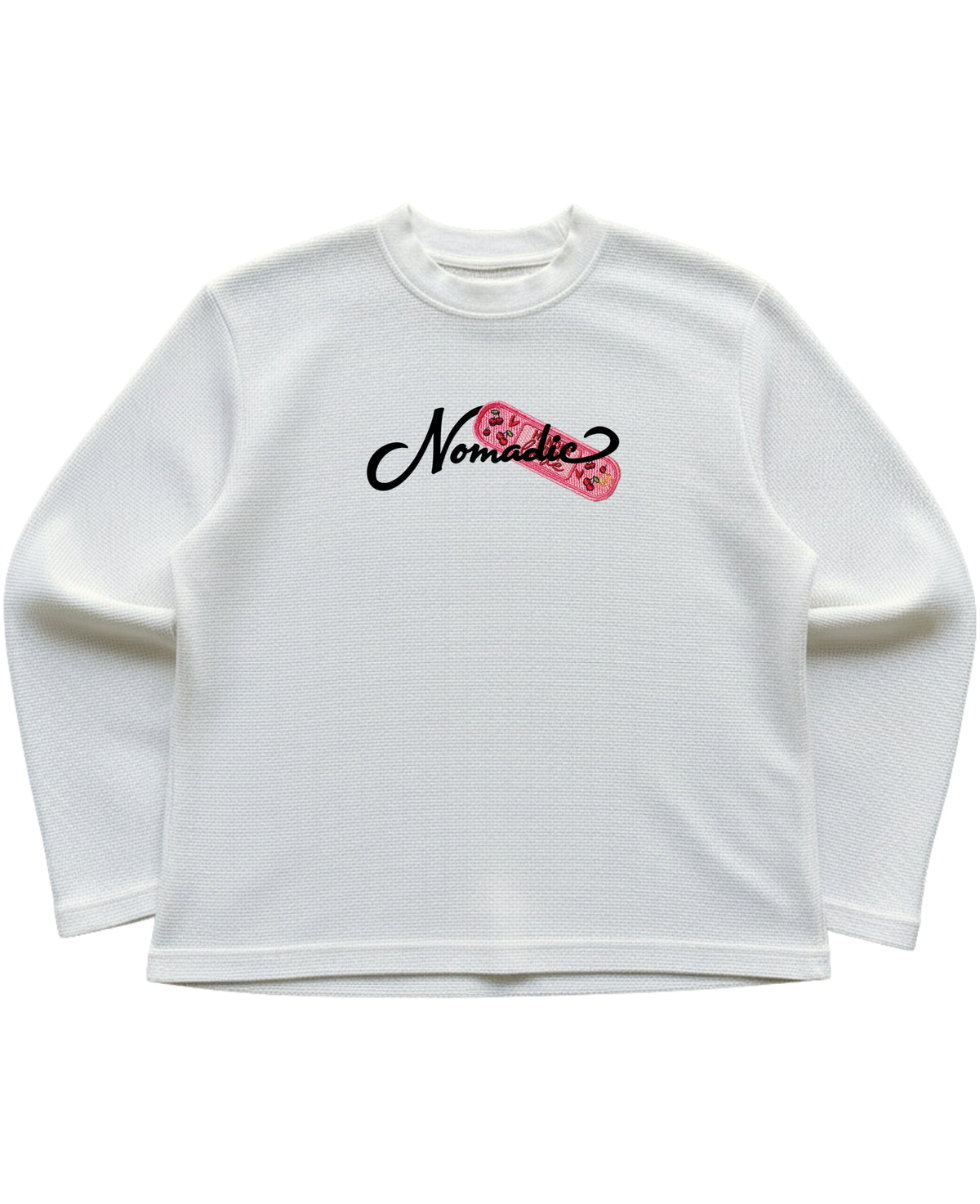 Off-white waffle knit oversized full-sleeve Front Design