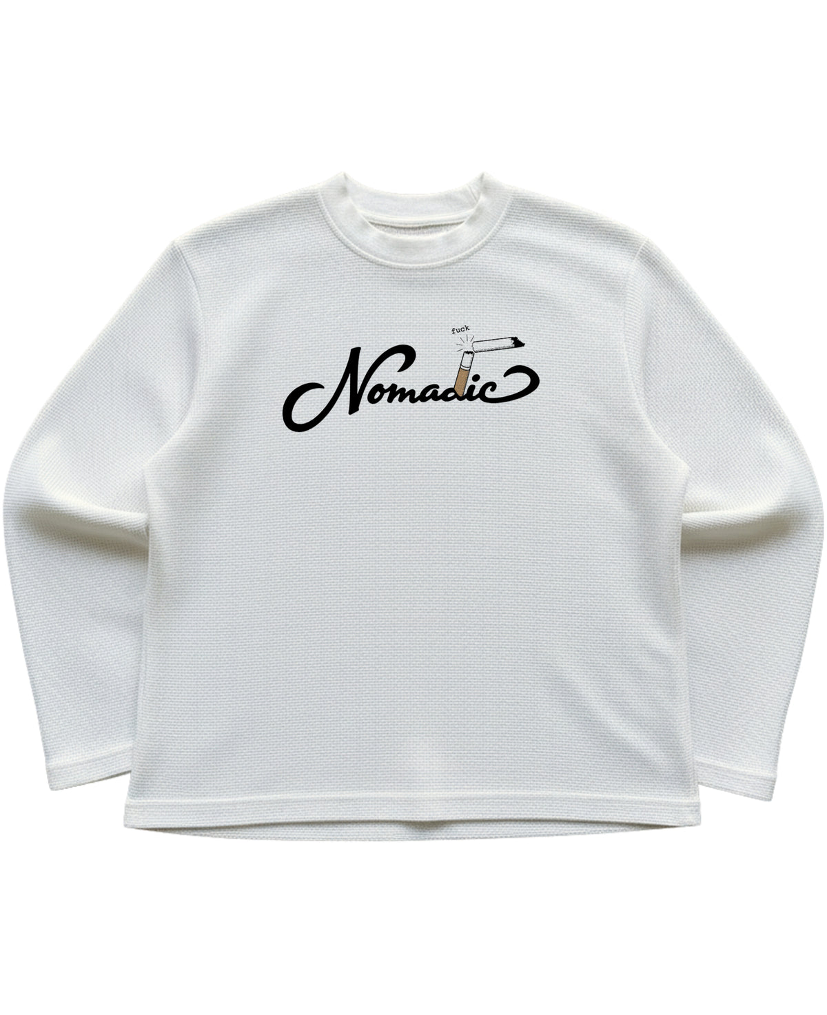 Off-white waffle knit oversized full-sleeve Front Design